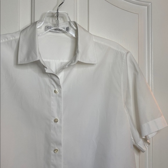 EUC Dior Elegant White Short Sleeve Button Front Shirtbsize US 8 Womens - Picture 3 of 9